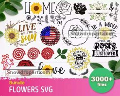 3000 Flowers Svg Bundle, Sunflower Svg, Rolled Flower Template