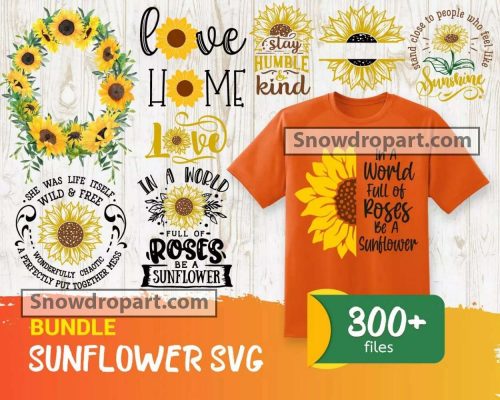 300 Sunflower Svg Bundle, Sunflower Svg, Sunflower Clipart