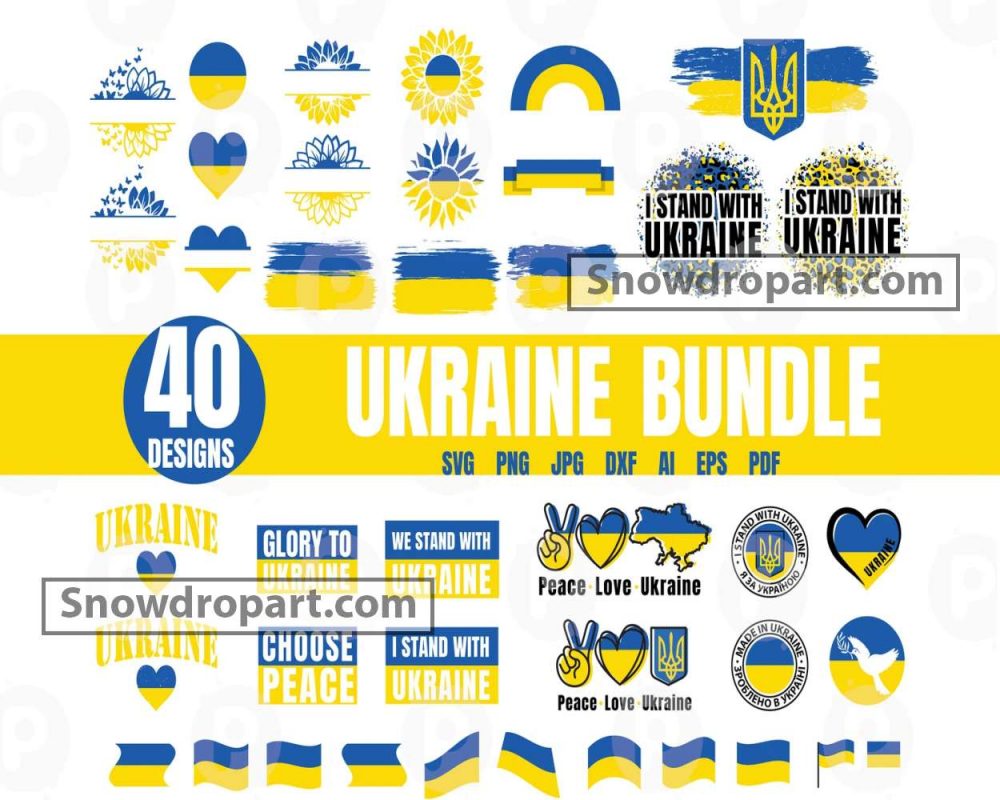 40 Ukraine Svg Bundle, Ukraine Cricut, Ukraine Flag Svg, Peace Love