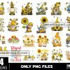 24 Gnome Sunflower Png Bundle, Honey Bee Gnome Png