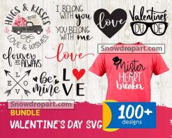 100 Valentine Quote Svg Bundle, Love Svg, Heart Svg