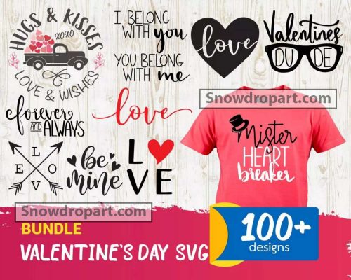 100 Valentine Quote Svg Bundle, Love Svg, Heart Svg