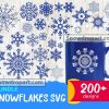 200 Snowflakes Svg Bundle, Snow Svg, Winter Svg