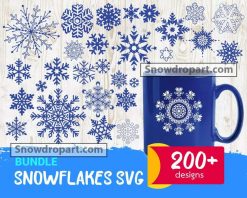 200 Snowflakes Svg Bundle, Snow Svg, Winter Svg