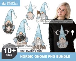 10 Winter Nordic Gnome Png Bundle, Winter Png, Gnome Png