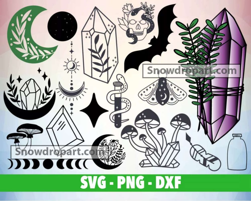 100 Witchcraft Svg Bundle, Witch Svg, Celestial Svg, Mystic Svg