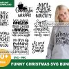 30 Funny Christmas Svg Bundle, Xmas Svg, Santa Claus Svg