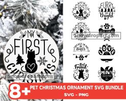 8 Pet Christmas Ornament Svg Bundle, Christmas Dog Svg