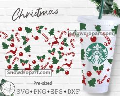 Christmas Starbucks Wrap Svg, Candy Cane Svg, Christmas Svg