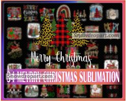 34 Merry Christmas Sublimation Png Bundle, Christmas Tree Png