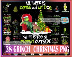 38 Grinch Christmas Png Bundle, Grinch Sublimation