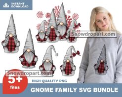 5 Christmas Family Gnome Png Bundle, Christmas Sublimation