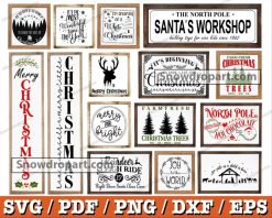 20 Farmhouse Christmas Svg Bundle, Christmas Porch Sign Svg