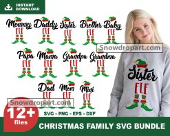 12 Christmas Elf Family Matching Svg Bundle, Christmas Svg