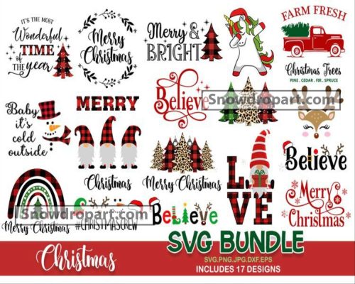 17 Christmas Svg Bundle, Christmas Svg, Christmas Gnomes Svg