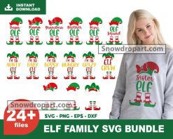 24 Christmas Elf Family Matching Svg Bundle, Christmas Svg