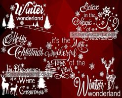 6 Christmas Quote Svg Bundle, Merry Christmas Svg, Believe Svg