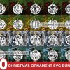 20 Christmas Ornament Svg Bundle, Christmas Round Svg