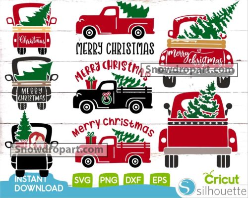 8 Merry Christmas Truck Svg Bundle, Christmas Svg