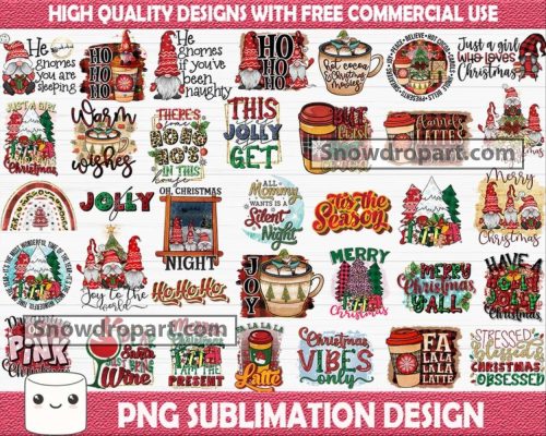 35 Christmas Sublimation Png Bundle, Warm Wishes Png