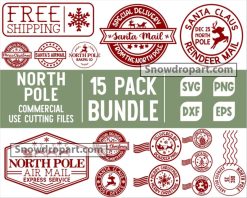 15 North Pole Svg Bundle, North Pole Mail Express Post