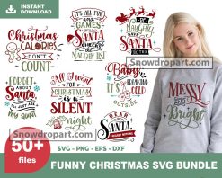 50 Funny Christmas Svg Bundle, Santa Claus Svg, Christmas Baby