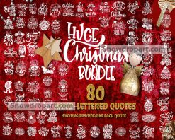 80 Christmas Hand Letter Quote Svg Bundle, North Pole Svg