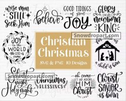 10 Christian Christmas Svg Bundle, Jesus Svg, Believe Svg