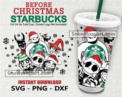 Nightmare Before Christmas Starbucks Wrap Svg
