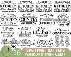 16 Farmhouse Kitchen Svg Bundle, Mamas Kitchen Svg