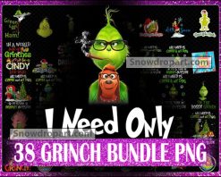 38 Grinch Png Bundle, Grinch Sublimation, Christmas Png