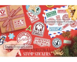 100 Christmas Stamp Stickers Png Bundle, North Pole Stamps Png