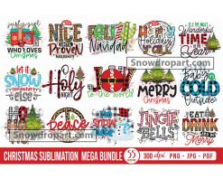 55 Christmas Sublimation Mega Bundle, Christmas Quote Png