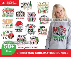 50 Christmas Sublimation Png Bundle, Dear Santa Png