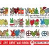 20 Peace Love Christmas Png Bundle, Christmas Png, Santa Png