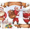 9 Santa Watercolor Clipart Bundle, Santa Claus Png