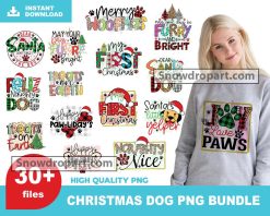 30 Christmas Dog Png Bundle, Merry Woofmas Png