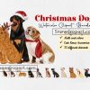 12 Christmas Dog Watercolor Clipart Bundle, Christmas Png