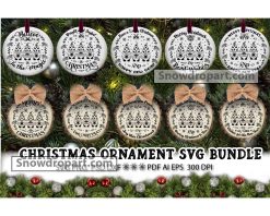 10 Christmas Ornament Svg Bundle, Christmas Ceramic