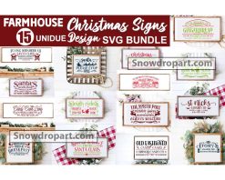 15 Farmhouse Christmas Signs Svg Bundle, Christmas Svg