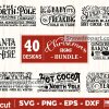 40 Christmas Vintage Signs Svg Bundle, Christmas Svg