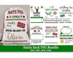 6 Santa Sack Bundle Svg, Special Delivery Svg, Christmas Frame