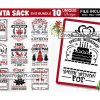 10 Santa Sack Svg Bundle, Santas Workshop Svg