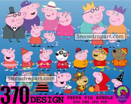 370 Peppa Pig Svg Bundle, Peppa Pig Svg, Peppa Pig Birthday