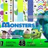 17 Monster Inc Digital Paper Bundle, Monster Inc Background