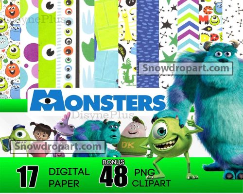 17 Monster Inc Digital Paper Bundle, Monster Inc Background