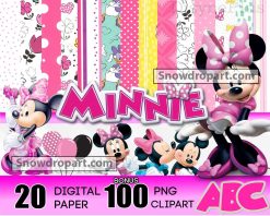 20 Minnie Mouse Digital Paper Bundle, Minnie Background