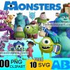 200 Monster Inc Png Bundle, Monster Inc Font