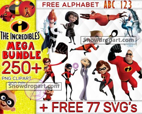 250 The Incredibles Png bundle, Incredibles Birthday