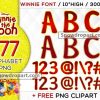 177 Winnie The Pooh Alphabet Png Bundle, Winnie The Pooh Font